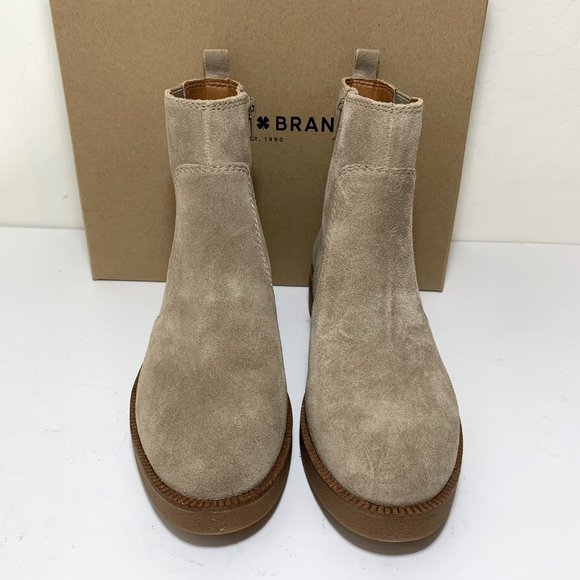 Lucky Brand Ressy Chelsea Boots Suede Leather Booties Dune Beige Size 9 NEW - Picture 3 of 7